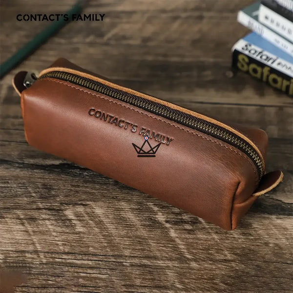 Customizable Leather Pouch - Pens & Glasses - Orion Traveler