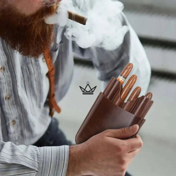 Etui 4 cigares en cuir personnalisable - Voyageur Elixir -  - etui cigare personnalisable - Cadeau, Noël, Anniversaire, Original, Fête des pères, fête des mères - Atelier Atypique