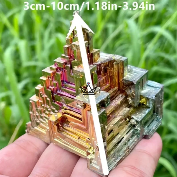 Iridescent bismuth crystal hopper crystal, unique piece - BISMA
