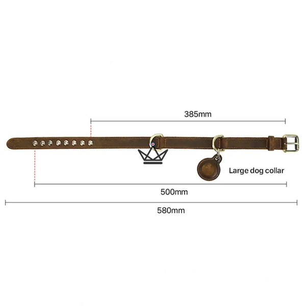 Collier en cuir personnalisable pour chien, Emplacement AirTag – Voyageur Argos