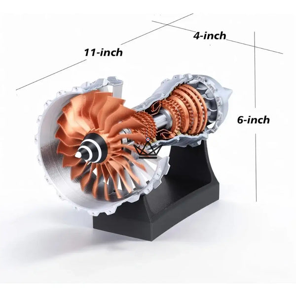 Cutaway turbofan aircraft engine model, 3D kit - AEROS