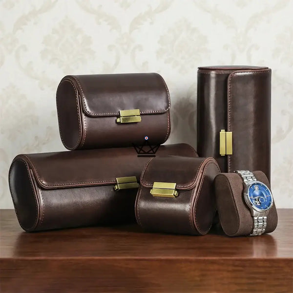 Customizable Leather Travel Watch Case for 1 to 4 Watches - CAPSULE Traveler
