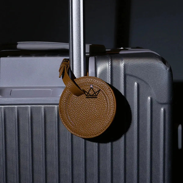 Personalisierbarer Gepäckanhänger aus Leder – Voyageur-Wappen