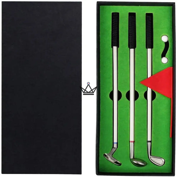 Golf club pen set, golfer desk gift - BIRDIE