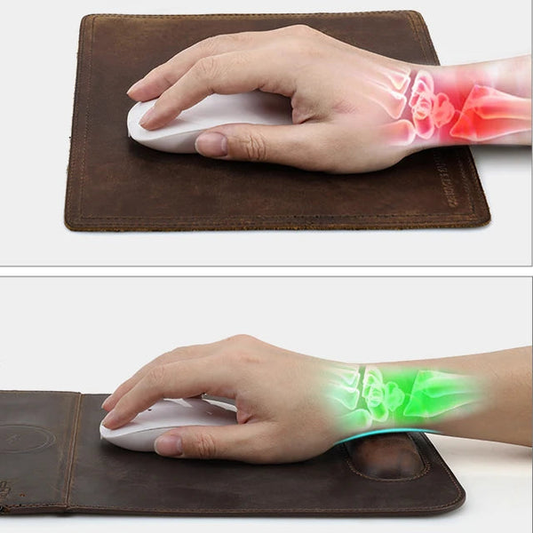 Customizable Leather Mousepad with Wireless Charger - Magellan Traveler