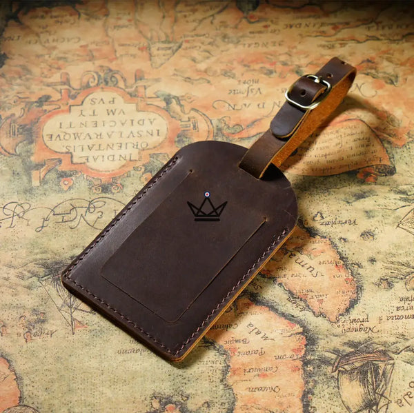 Customizable Leather Luggage Tag – Traveler Tag
