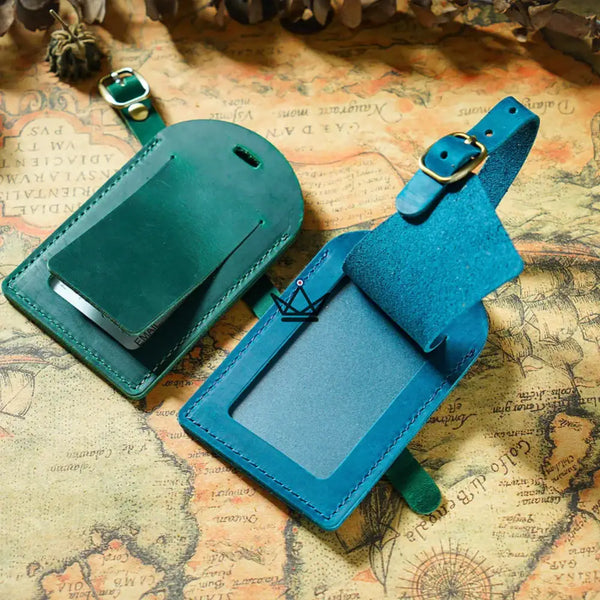 Customizable Leather Luggage Tag – Traveler Tag