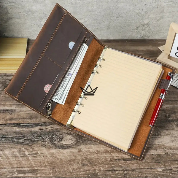 Customizable A5 Leather Notebook Organizer - WINKO TRAVELER