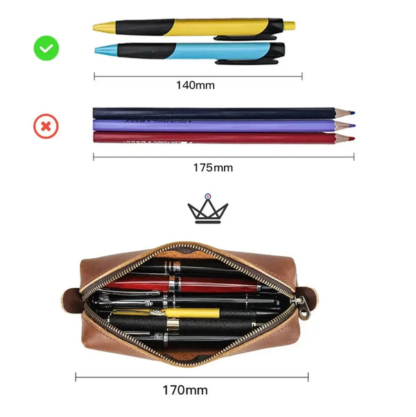 Customizable Leather Pouch - Pens & Glasses - Orion Traveler