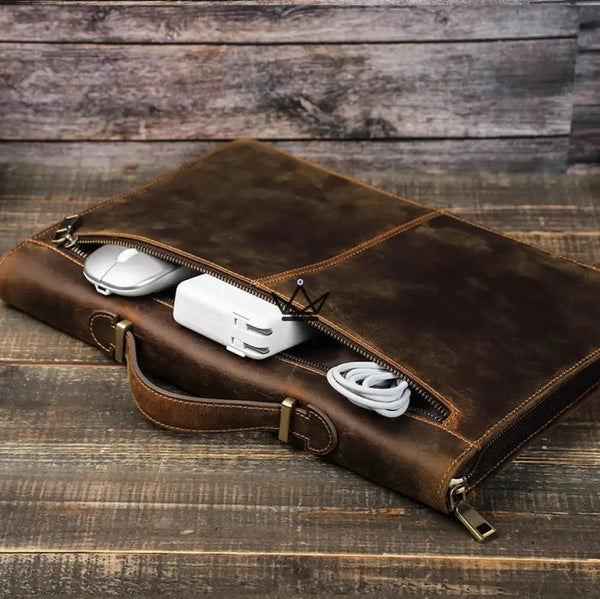 Customizable Leather MacBook Sleeve 13"-16" - Voyager CODEX