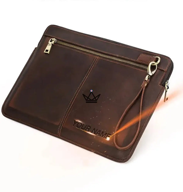 Customizable leather sleeve for MacBook AIR & PRO - Voyageur Centurion