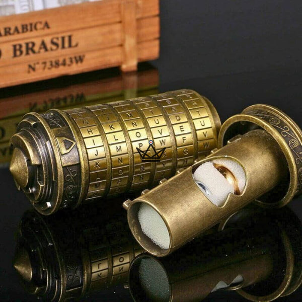 Cryptex Da Vinci – Bronzene verschlüsselte Nachrichtentruhe