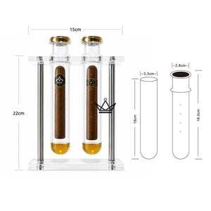Infuseur à Cigare Double Tube Verre Hygromètre - INFUSIO TWIN - ["maj-filtre"] - Infuseur cigare - Cadeau, Noël, Anniversaire, Original, Fête des pères, fête des mères - Atelier Atypique