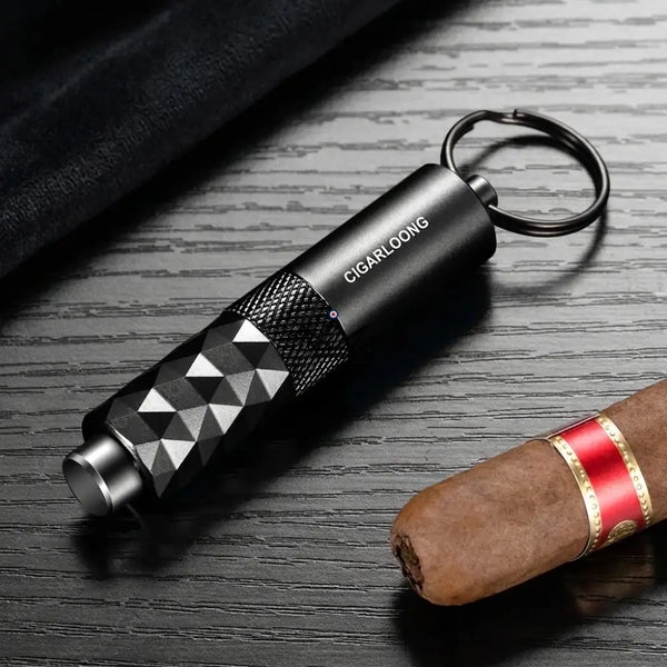 Diamond-faceted cigar punch keychain, 5 colors — FACETTE – 8/21