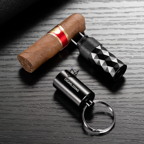 Diamond-faceted cigar punch keychain, 5 colors — FACETTE – 2/21