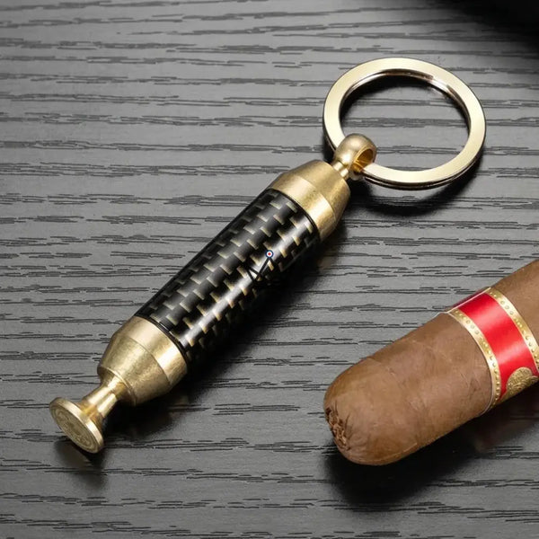 2-in-1 Gold-Tone Cigar Punch Keychain with Needle — SCEPTRE – 2/9