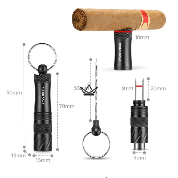 3-in-1 cigar punch keychain with hidden needle — VIGIE – 4/20