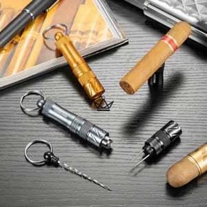 3-in-1 cigar punch keychain with hidden needle — VIGIE
