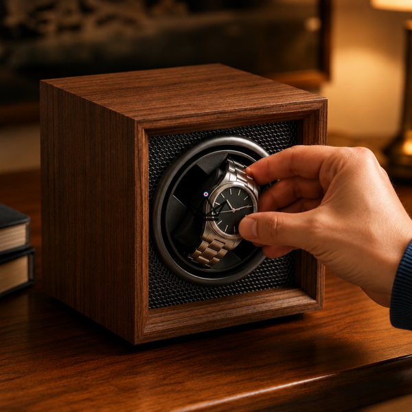 WoodWind Automatic Watch Winder — Walnut & LED, 1 to 4 watches | 5 modes – 3/10