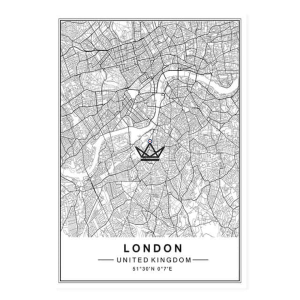 Affiches cartes de villes london