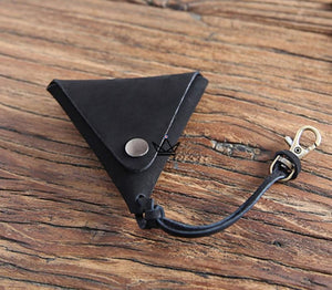 Porte monnaie triangle en cuir - [] - Porte-carte - Cadeau, Noël, Anniversaire, Original, Fête des pères, fête des mères - Atelier Atypique